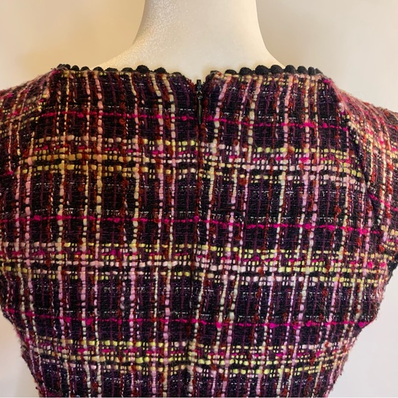 Nanette by Nanette Lepore Drop Waist Magenta Knee Tweed Length Dress Size 2 - Picture 7 of 13